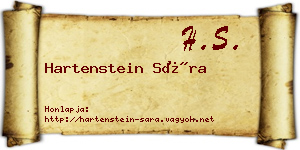 Hartenstein Sára névjegykártya
