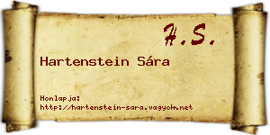 Hartenstein Sára névjegykártya